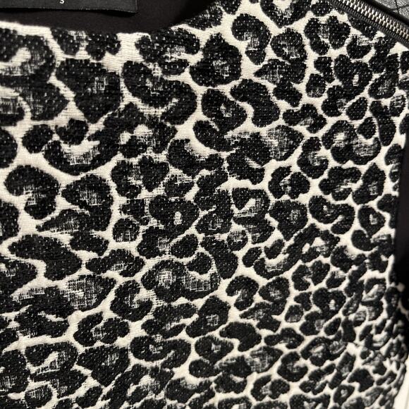 Dolce Vita Blouse Top Leather Shoulder Leopard Print Black Women's Size Small - Picture 6 of 10